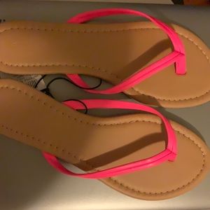 Rue 21 PINK Faux Leather Flip Flops